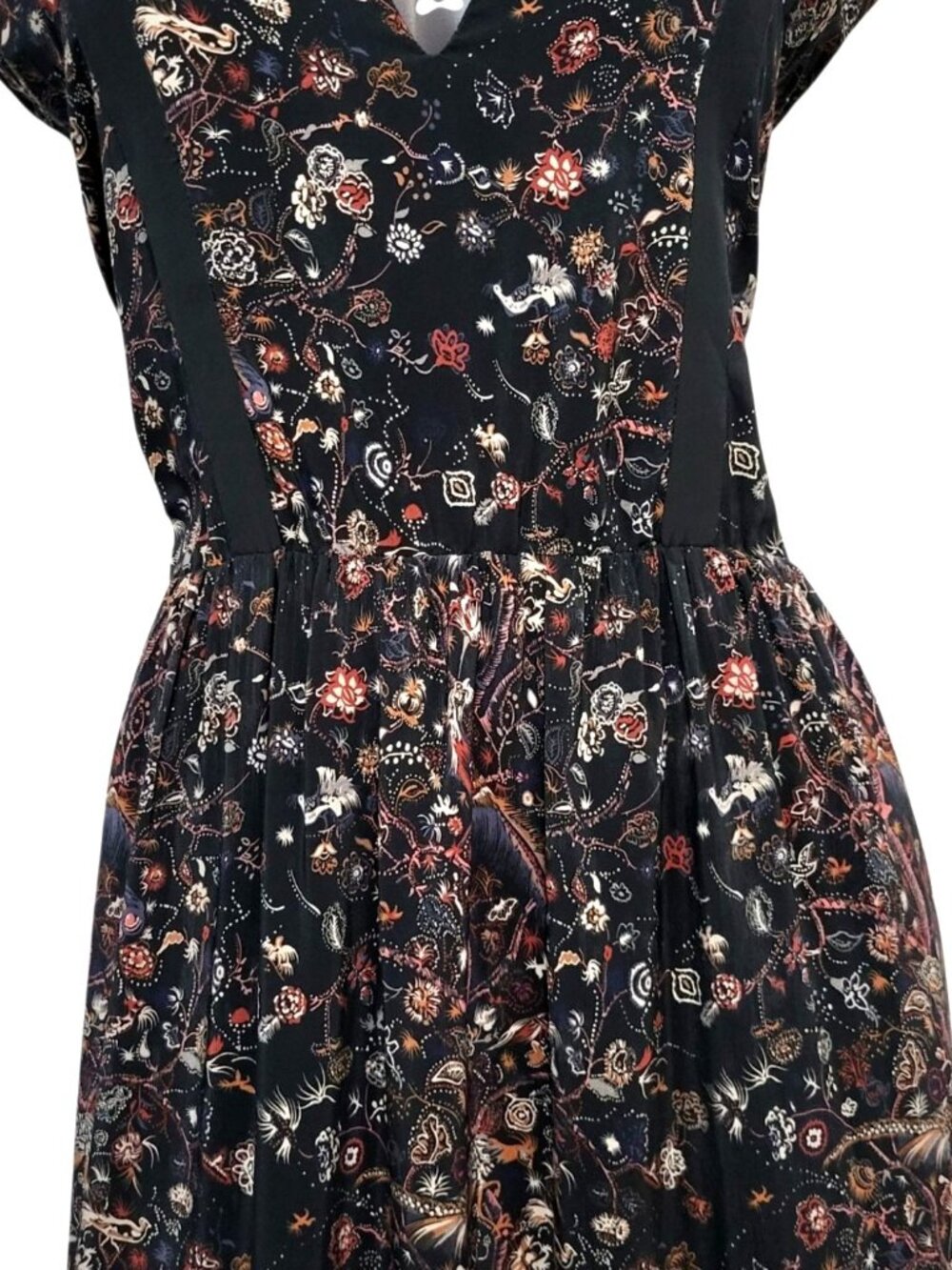 Ulla Johnson Zanna Silk Dress MIdnight Floral Ruffle Midi - Picture 6 of 15